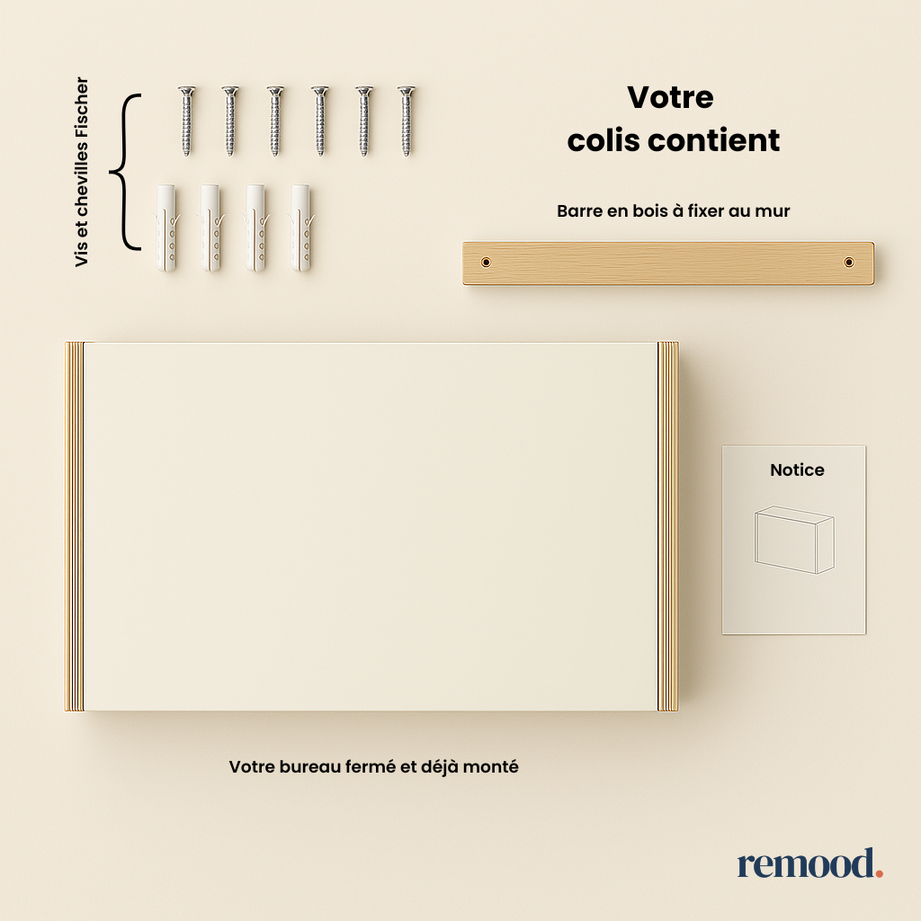 Signature - Bureau mural avec rangement