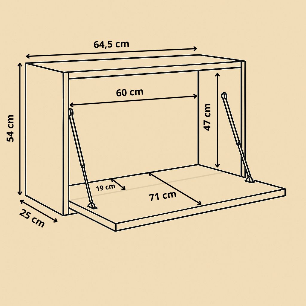 Medium Desk - Wall-mounted birch wood desk