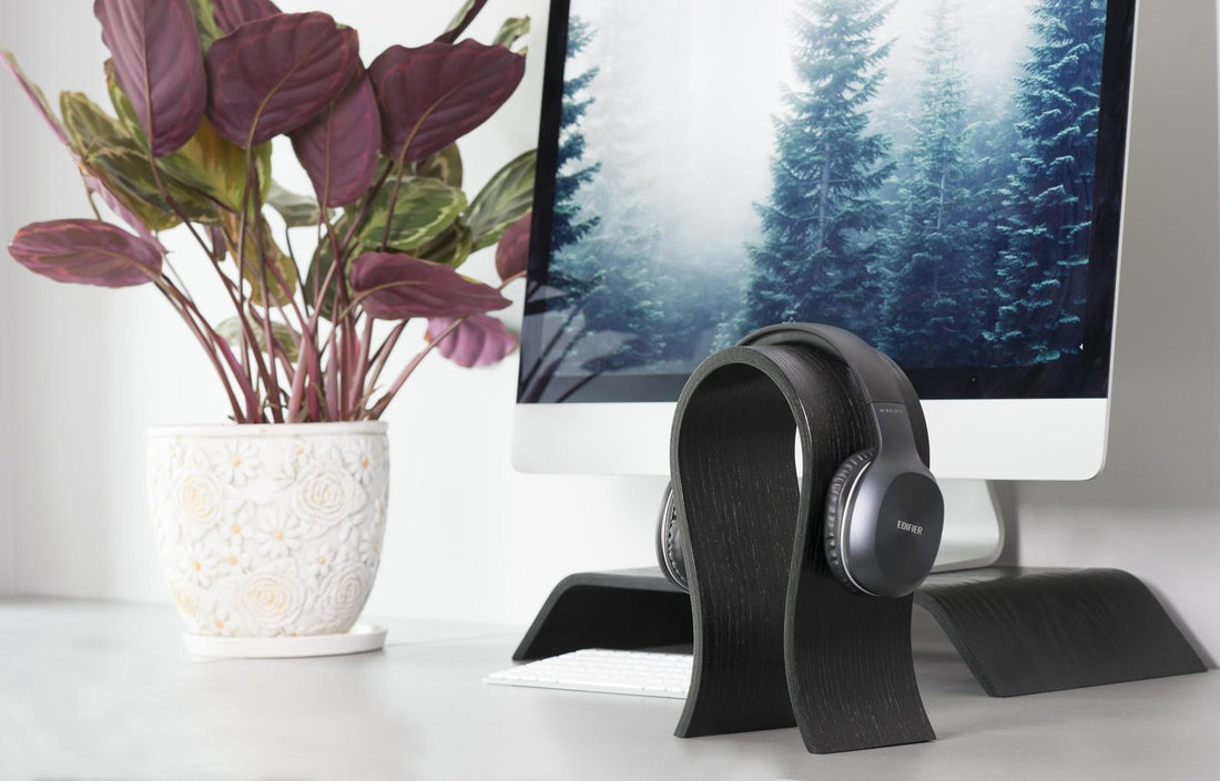 Wooden Headphone Stand - Black