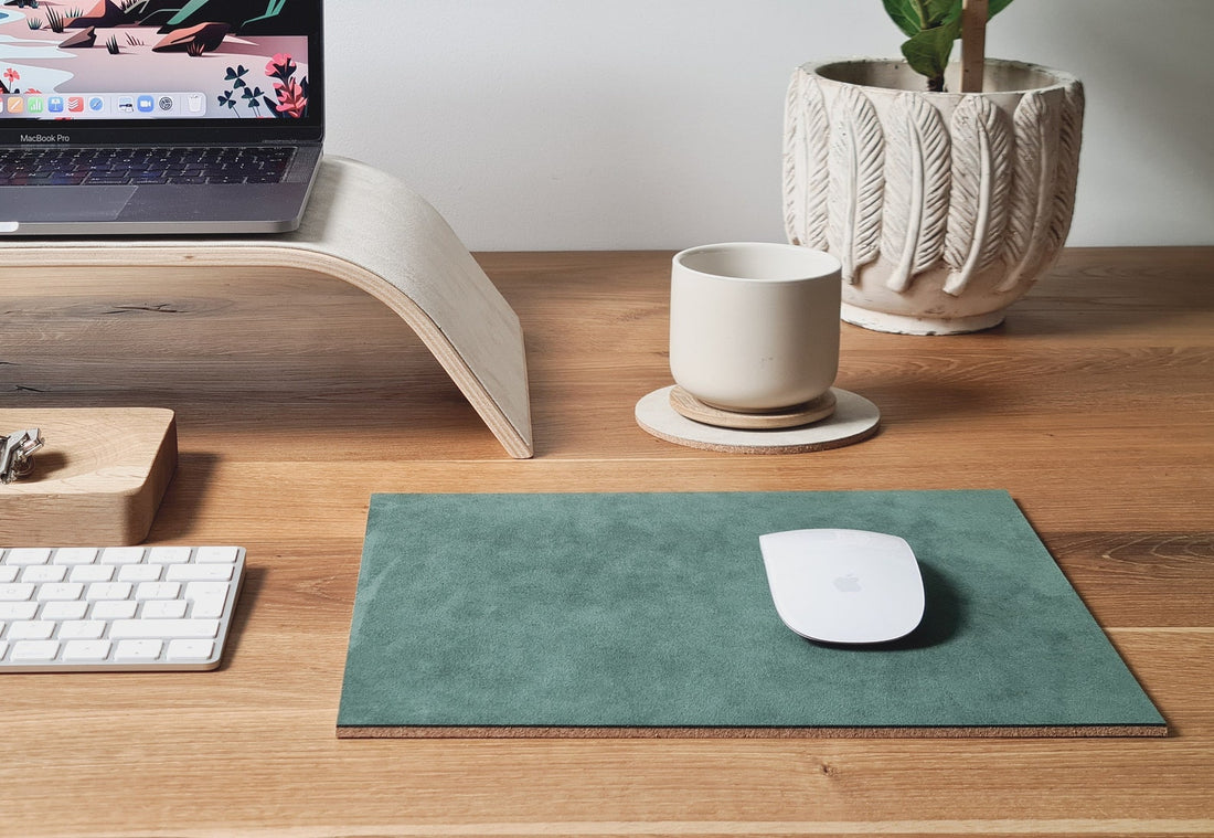 Small mouse pad - Green Alcantara