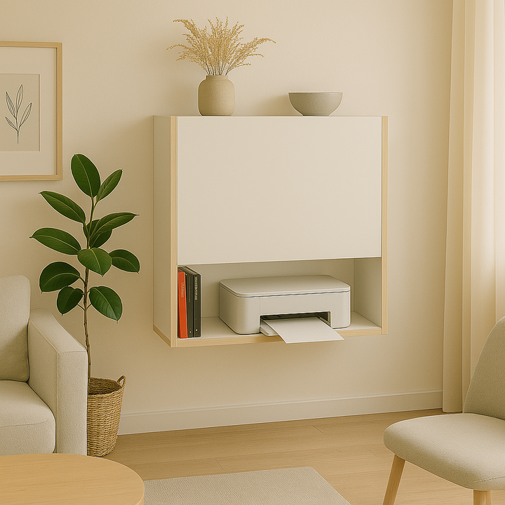 The Office Desk - Folding desk with wall shelf 