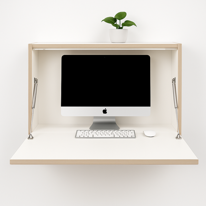 Medium Desk - Wall-mounted birch wood desk