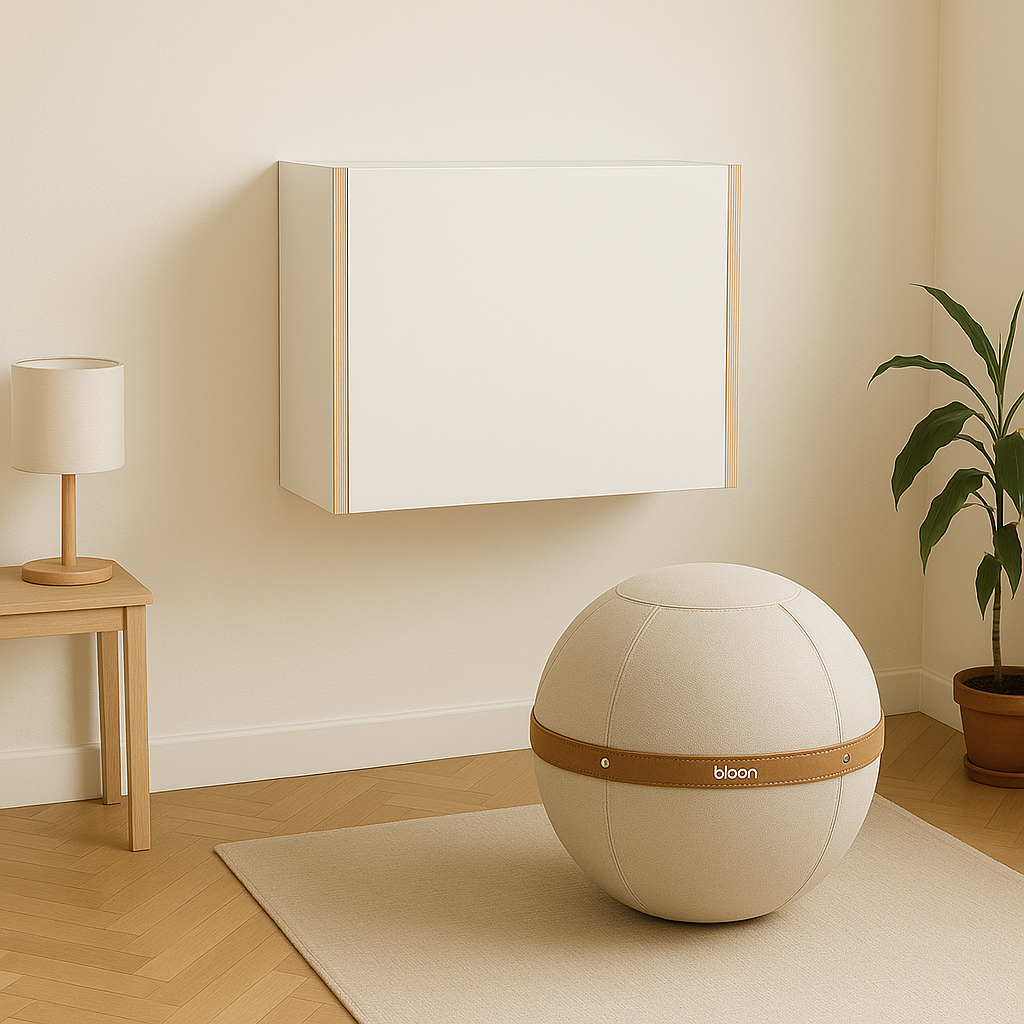 Medium Desk - Wall-mounted birch wood desk