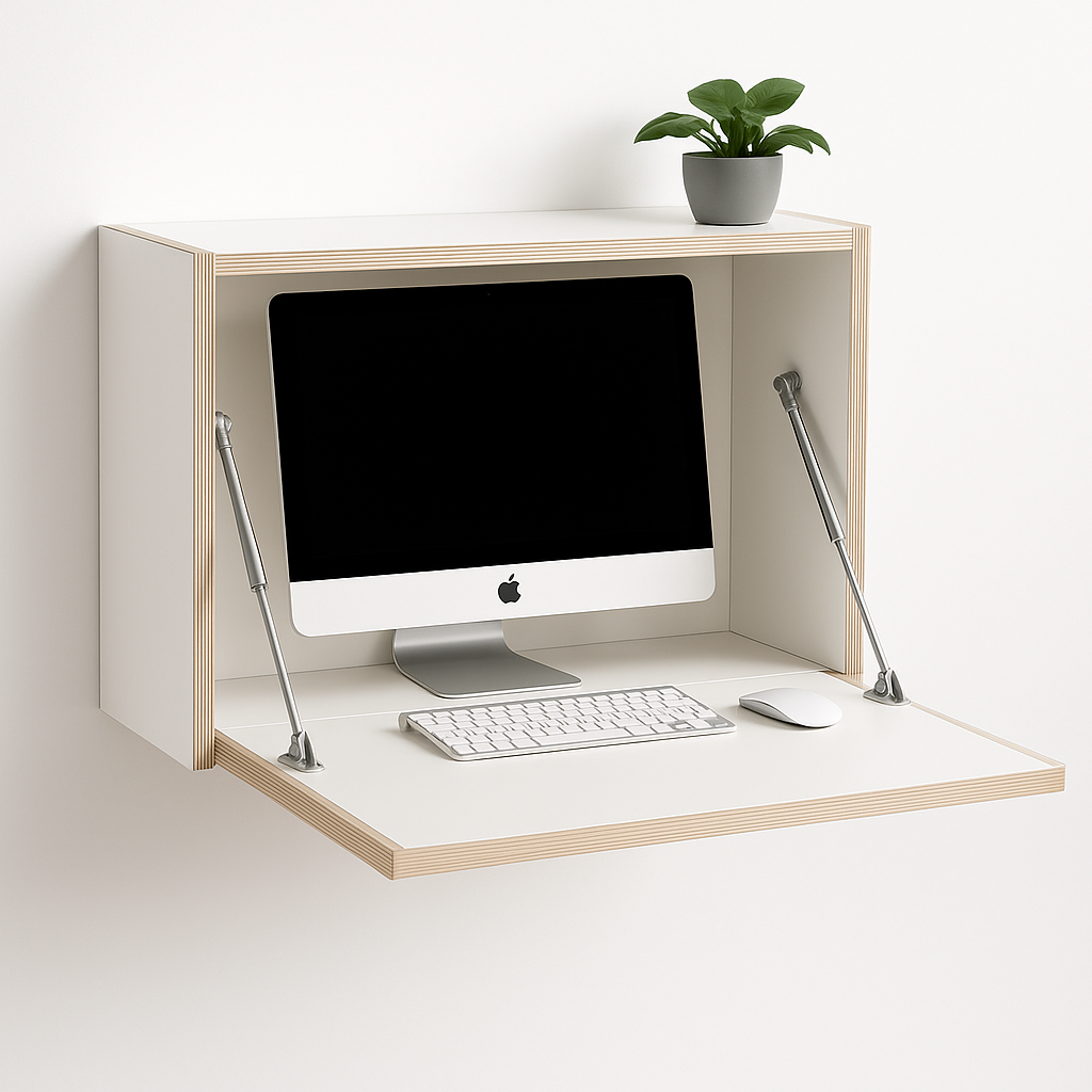 Medium Desk - Wall-mounted birch wood desk