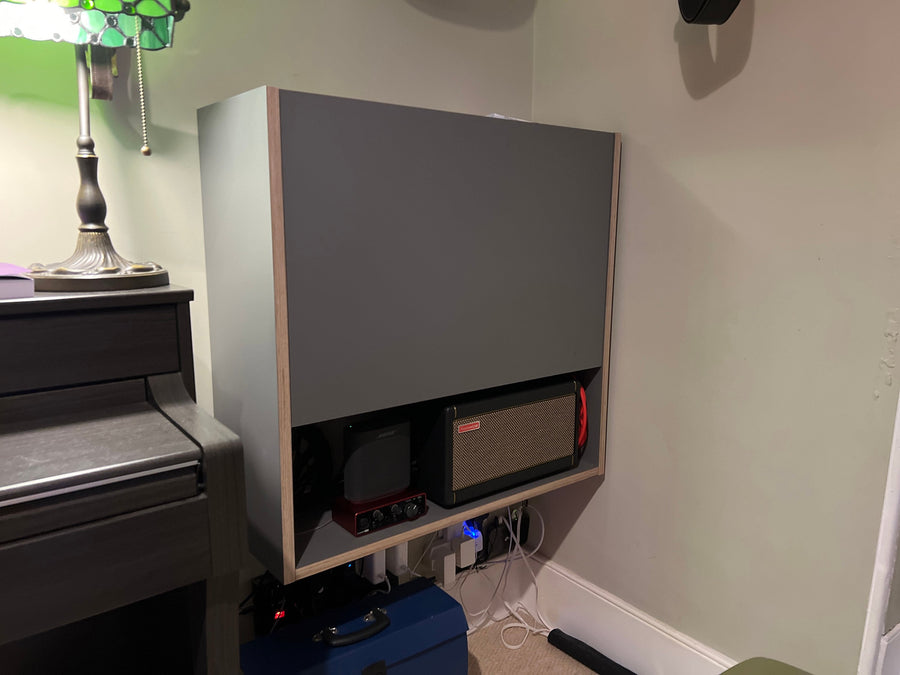 Photo client – Signature – Bureau mural avec rangement