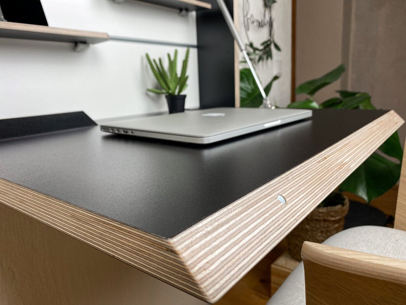 Folding wall desk - Black