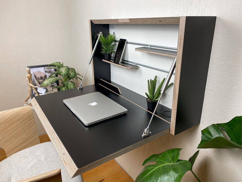 Folding wall desk - Black