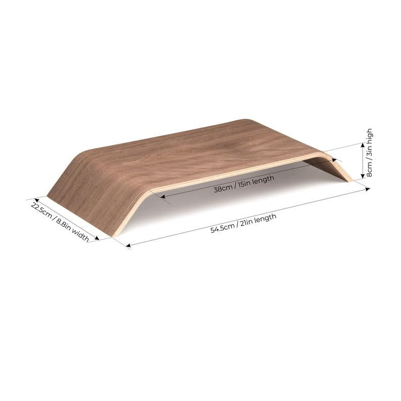 Wooden Computer Monitor Stand - Gray