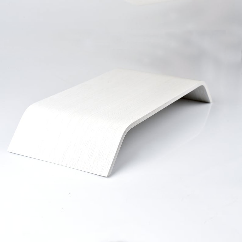 Wooden Computer Monitor Stand - White