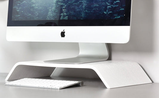 Wooden Computer Monitor Stand - White