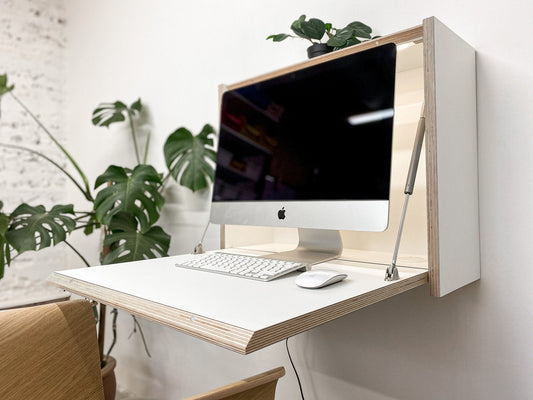 Medium Desk - Wall-mounted birch wood desk